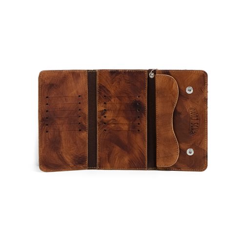 Ends Cuoio Plus Milan hand-buffed brown leather wallet