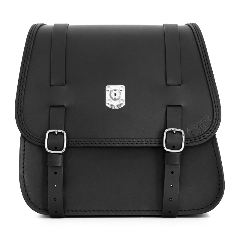 motorcycle leather saddlebag for harley davidson softail - ends cuoio glam ctn lock