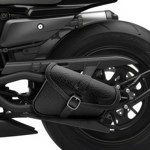 Fusion Motorcycle leather saddle bag for Harley Davidson Sportster S - Ends Cuoio anti ctn