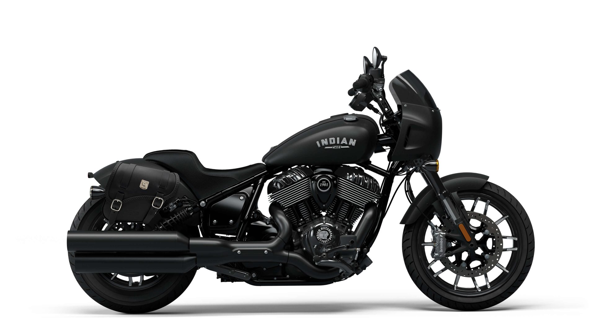 Tomahawk Piggyback leather right side bag with lock for indian sport chief 2023-2024