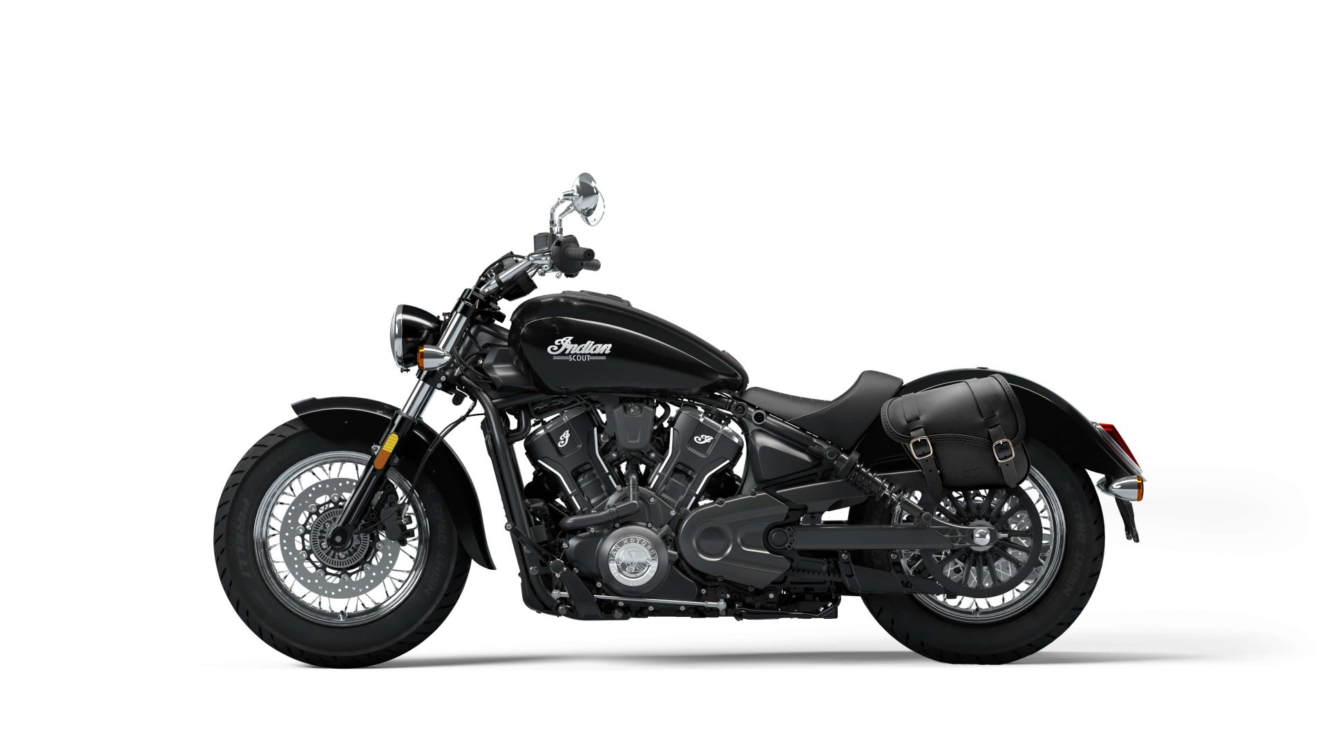 Tomahawk Piggyback leather left side bag for Indian Scout Classic 2025