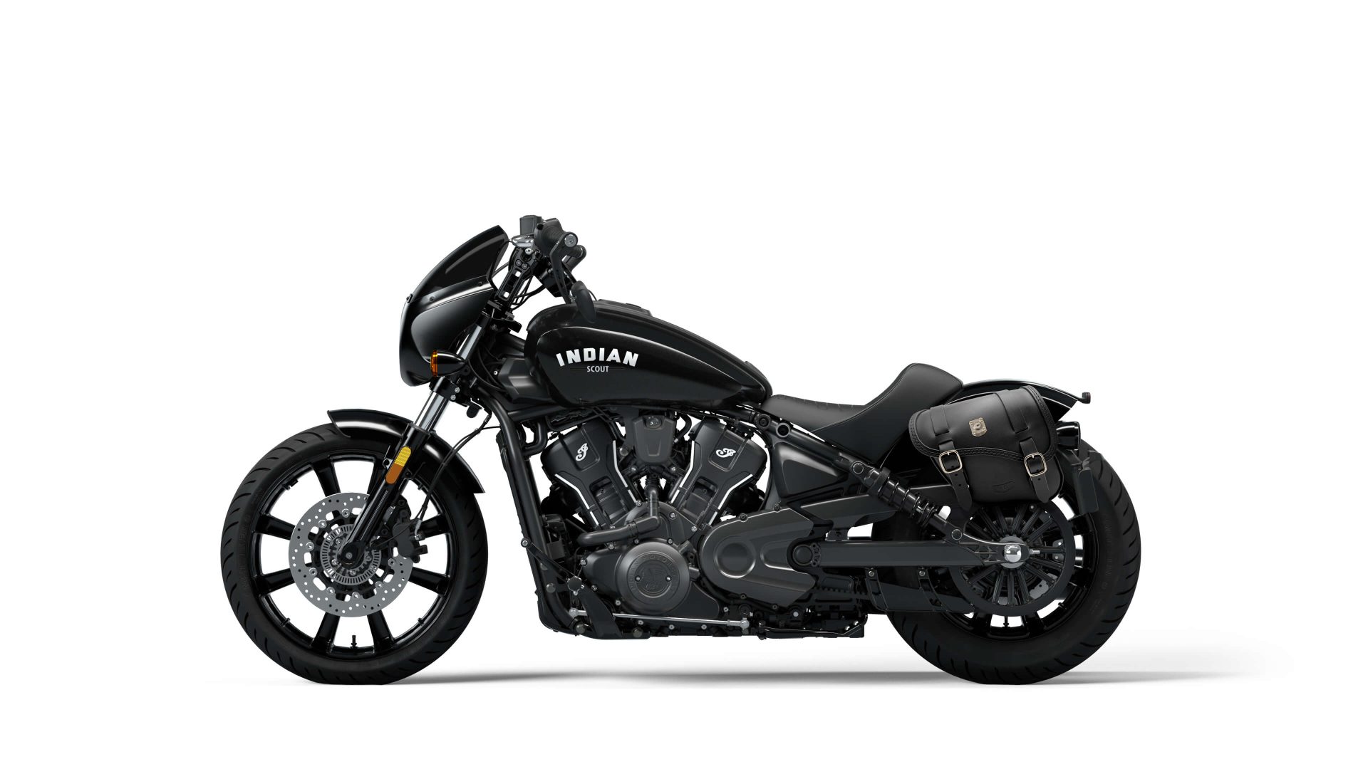Tomahawk Piggyback leather left side bag with lock for Indian Sport Scout 2025