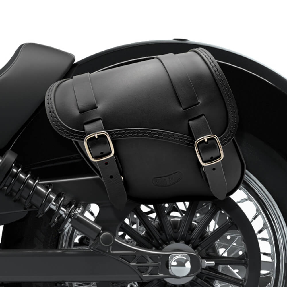 Tomahawk Piggyback leather left side saddlebag for Indian Scout Classic 2025 Tomahawk Piggyback leather left side saddlebag for Indian Scout Classic 2025