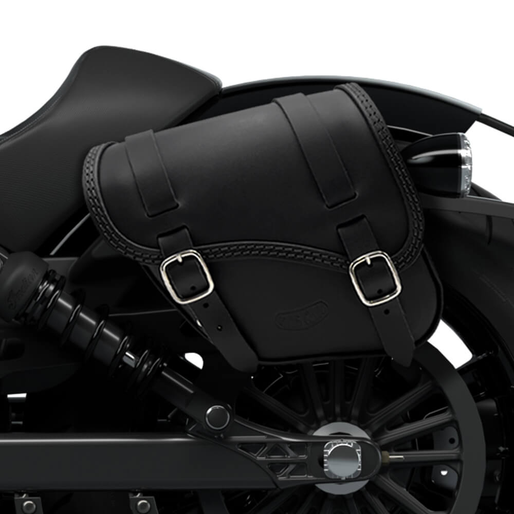 Tomahawk Piggyback leather left side saddlebag for Indian Scout Rogue 2022-2024 Tomahawk Piggyback leather left side saddlebag for Indian Scout Rogue 2022-2024