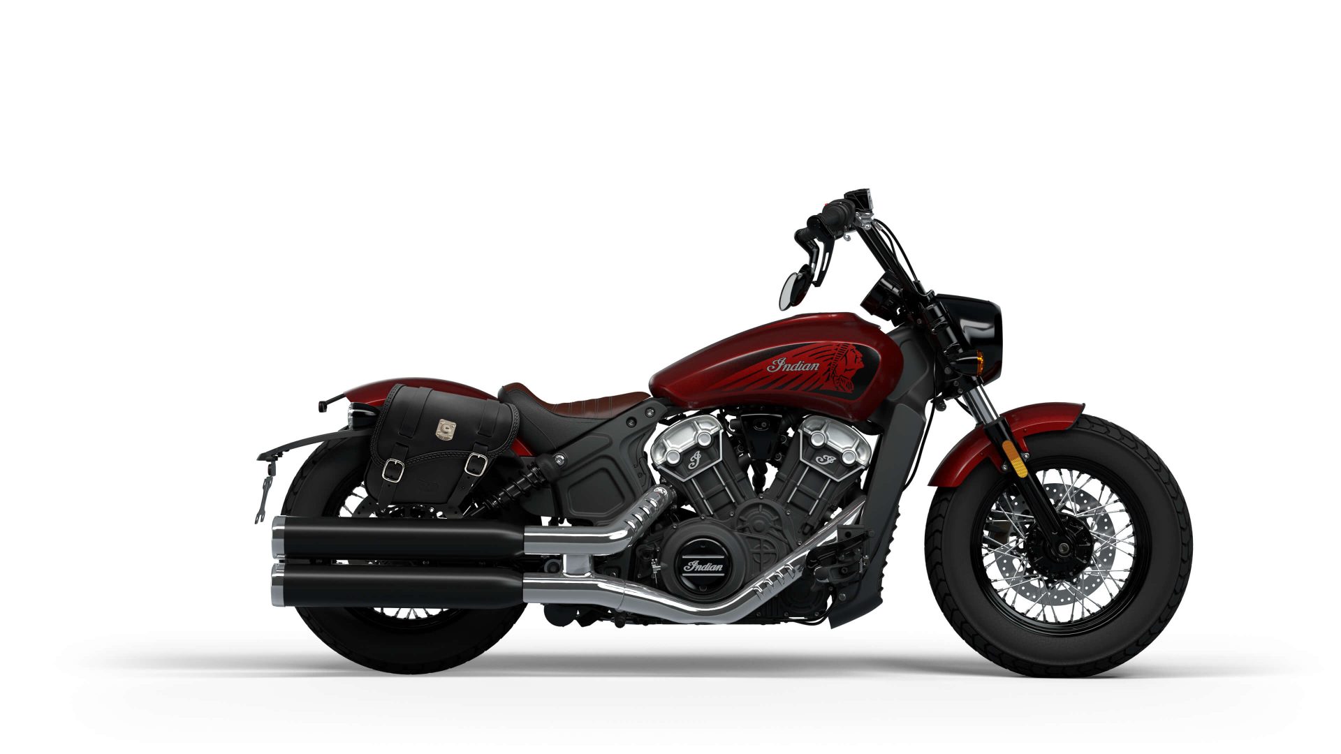 Tomahawk Piggyback leather right side bag with lock for indian scout bobber twenty 2019-2024