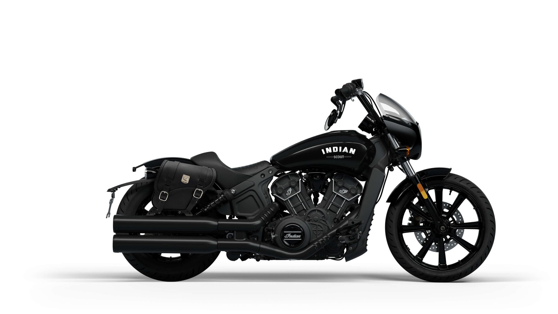 Tomahawk Piggyback leather right side bag with lock for indian scout rogue 2022-2024