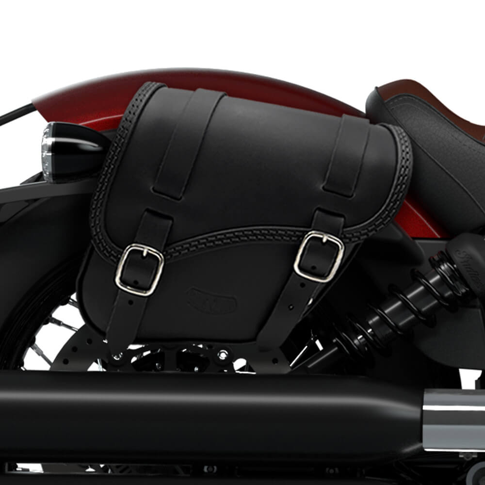 Tomahawk Piggyback leather right side saddlebag for Indian Scout Bobber Twenty 2019-2024 Tomahawk Piggyback leather right side saddlebag for Indian Scout Bobber Twenty 2019-2024