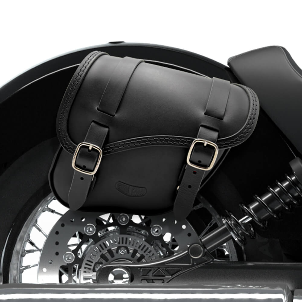 Tomahawk Piggyback leather right side saddlebag for Indian Scout Classic 2025 Tomahawk Piggyback leather right side saddlebag for Indian Scout Classic 2025