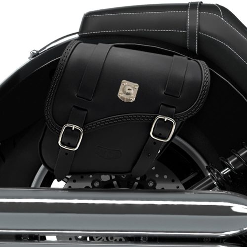 Tomahawk Piggyback leather right side saddlebag with lock for indian scout 2015-2024