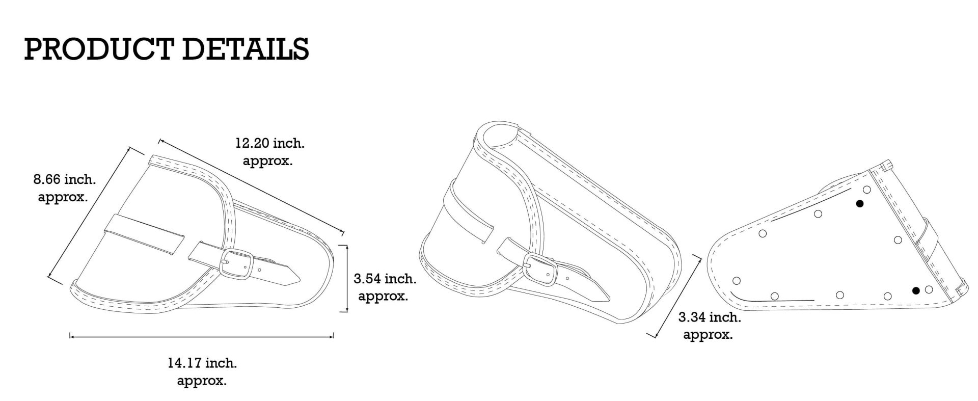 Dimensions of Trap bag for 2022-2025 Nightster Special RH975
