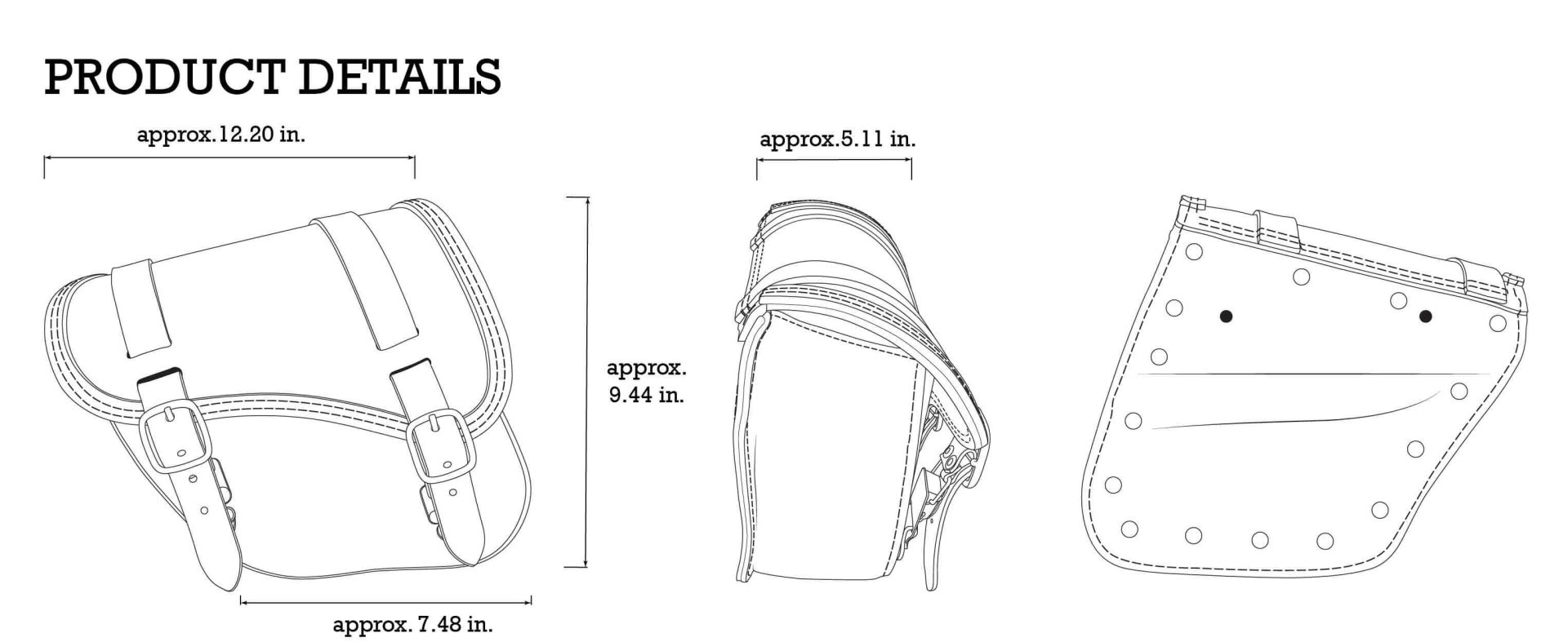 Dimensions of Tomahawk Piggyback bag for 2018-2024 Indian Scout Bobber Dimensions of Tomahawk Piggyback bag for 2018-2024 Indian Scout Bobber