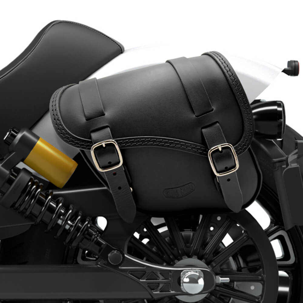 Tomahawk Piggyback leather left side saddlebag for Indian 101 Scout 2025 Tomahawk Piggyback leather left side saddlebag for Indian 101 Scout 2025