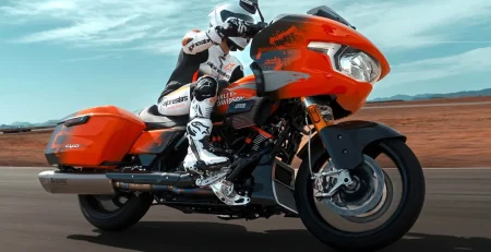 2025 Harley-Davidson CVO Road Glide RR with 131 ci engine and carbon fiber bodywork.